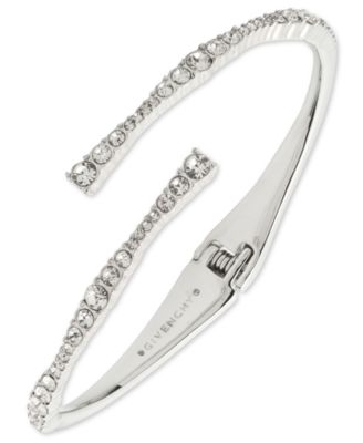 Silk Crystal Stone Gold-Tone Cuff Bracelet