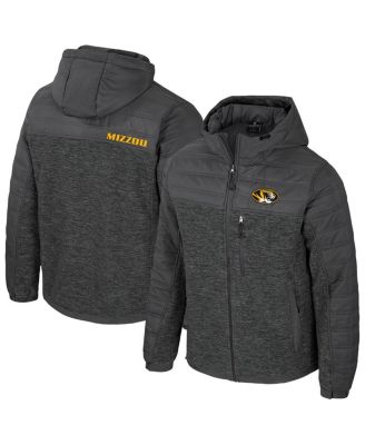 Colosseum - Men's Charcoal Missouri Tigers Nightman Full-Zip Hoodie Puffer Jacket
