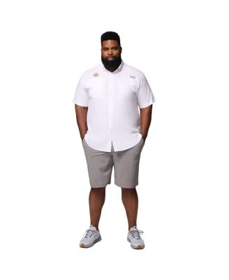 Men's White Tennessee Volunteers Big Tall Tamiami Omni-Shade Button-Down Shirt