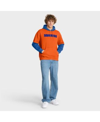 Men's Orange Denver Broncos Helmet Retro Pullover Hoodie