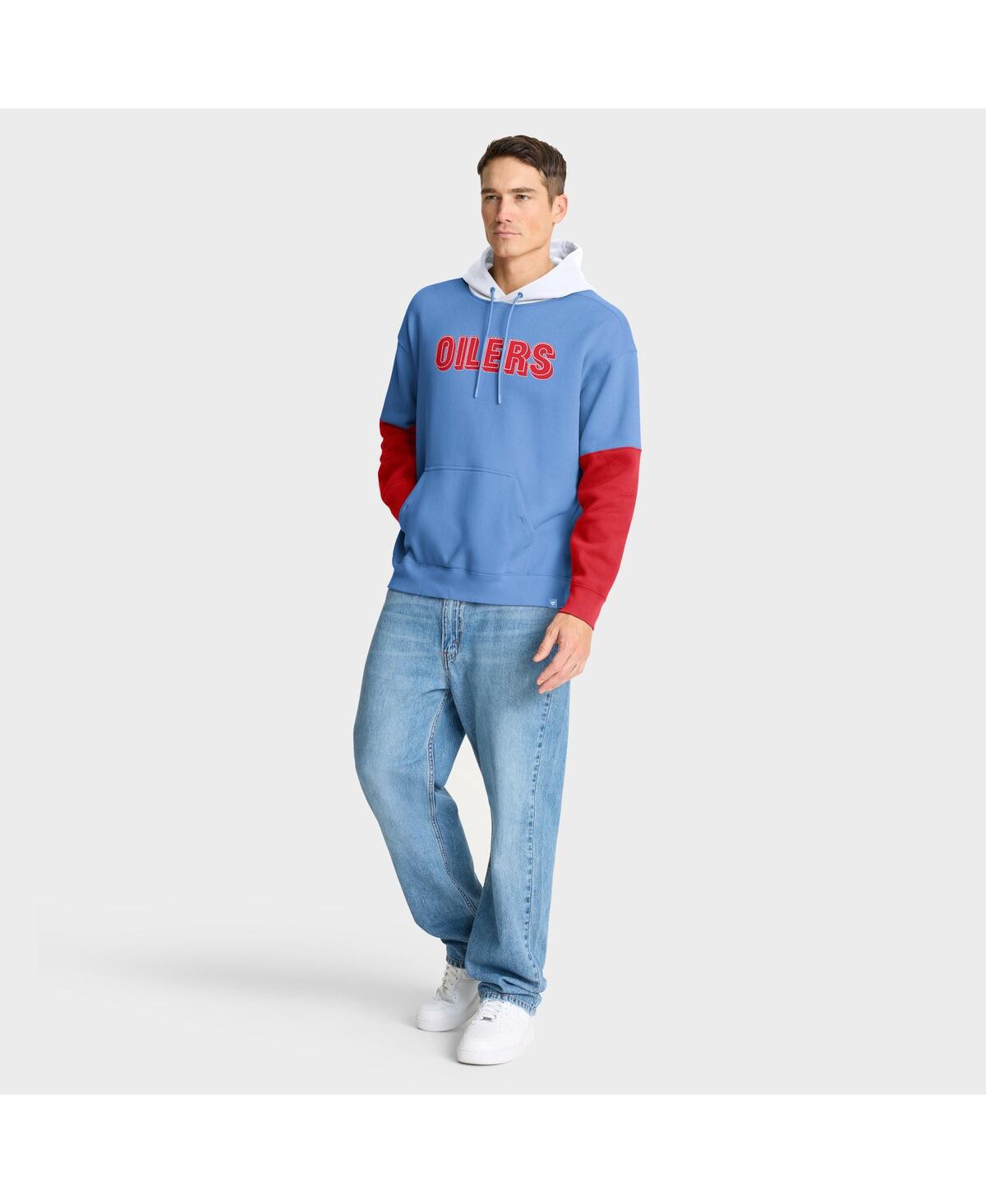 Fanatics Men's Light Blue Tennessee Titans Helmet Retro Pullover Hoodie