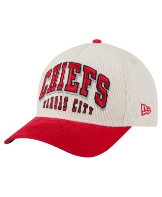 Men's Cream/Red Kansas City Chiefs Two-Tone Sided Corduroy 9FORTY A-Frame Adjustable Hat