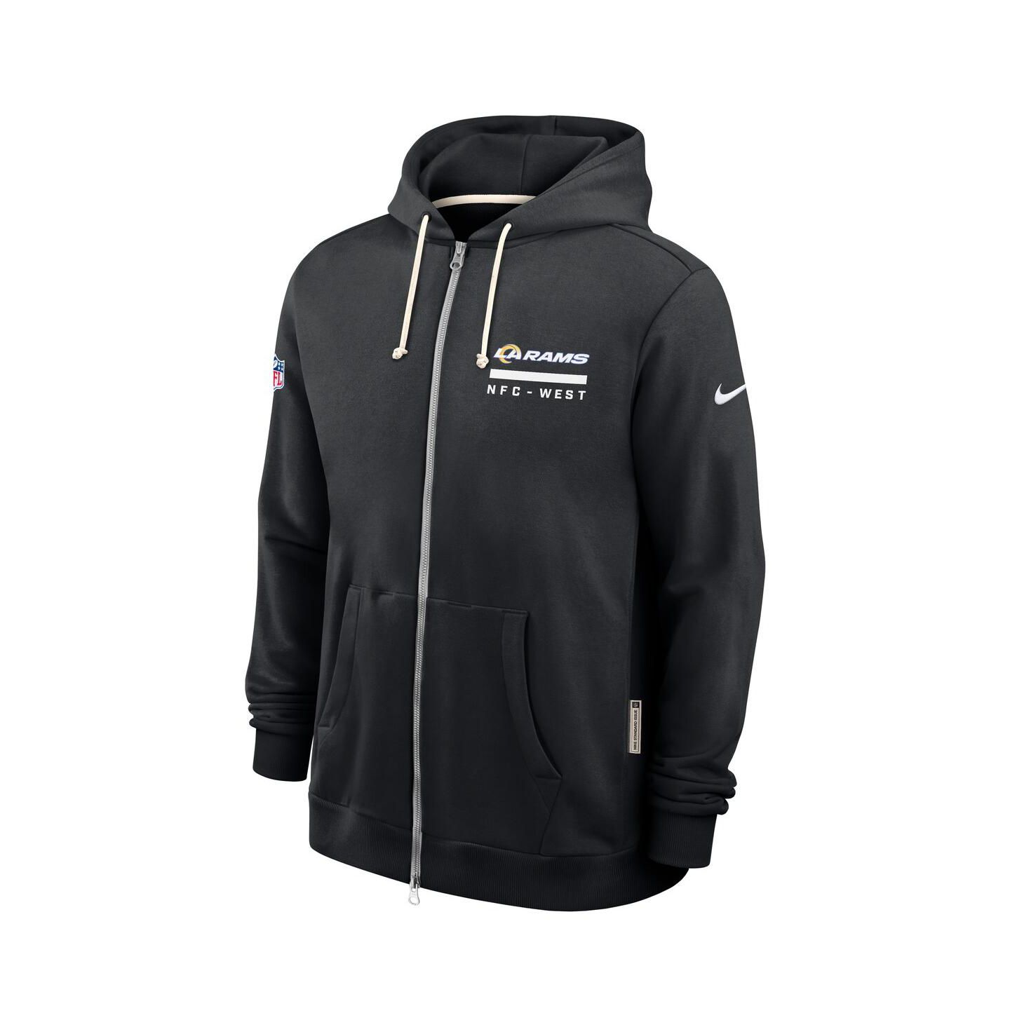 Мужское худи Nike Black Los Angeles Rams Sideline Standard Issue Utility Player Dri-FIT Full-Zip — фото 4