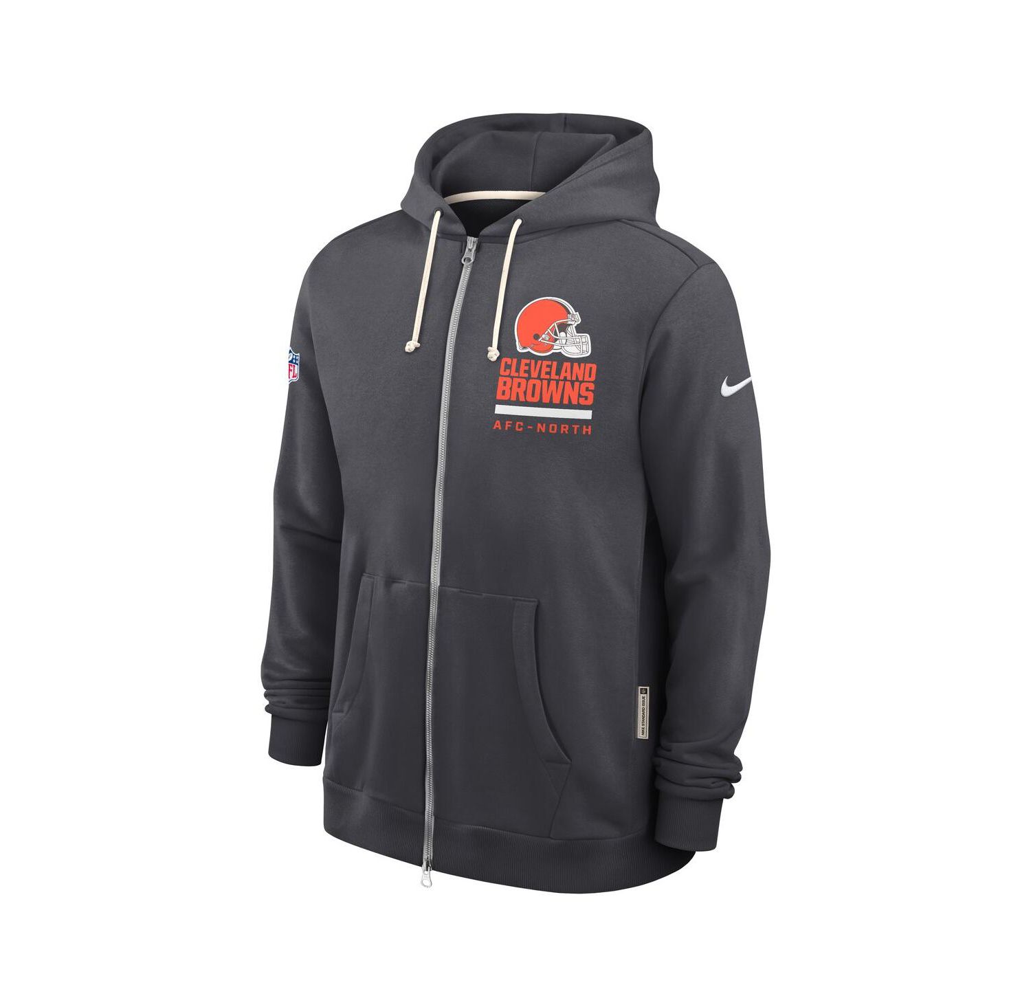 Men's Anthracite Cleveland Browns Sideline Standard Issue Utility Player Dri-FIT Full-Zip Hoodie