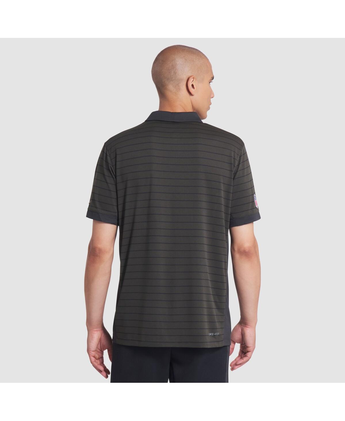 Nike Men's Gotham Green New York Jets 2025 Rivalries Collection Sideline Victory Striped Dri-fit Polo Shi In Gray