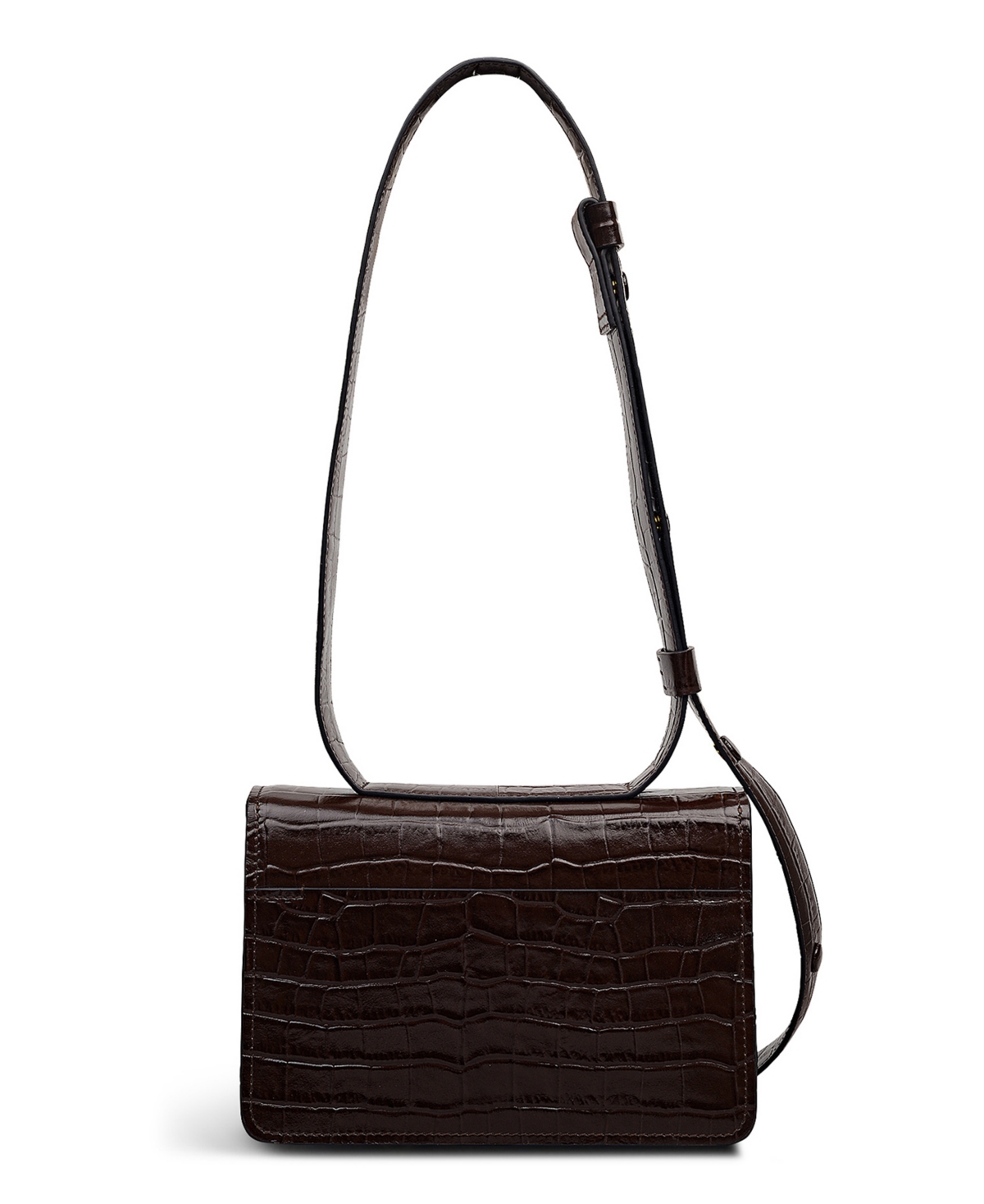 Radley London The Belsize Croc Small Flapover Shoulder Bag In Brown