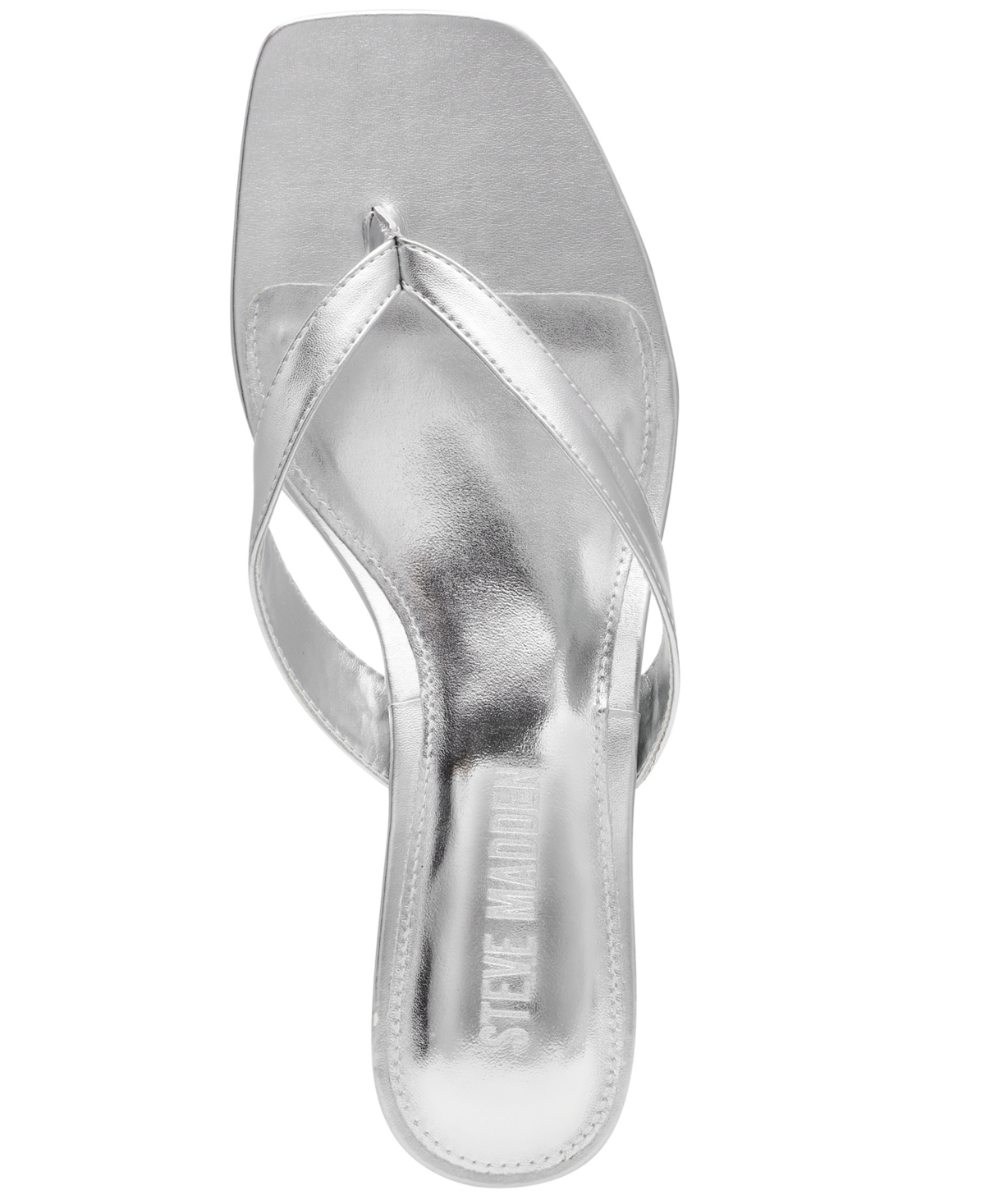 Steve Madden Tracie Kitten-heel Thong Sandals In Silver