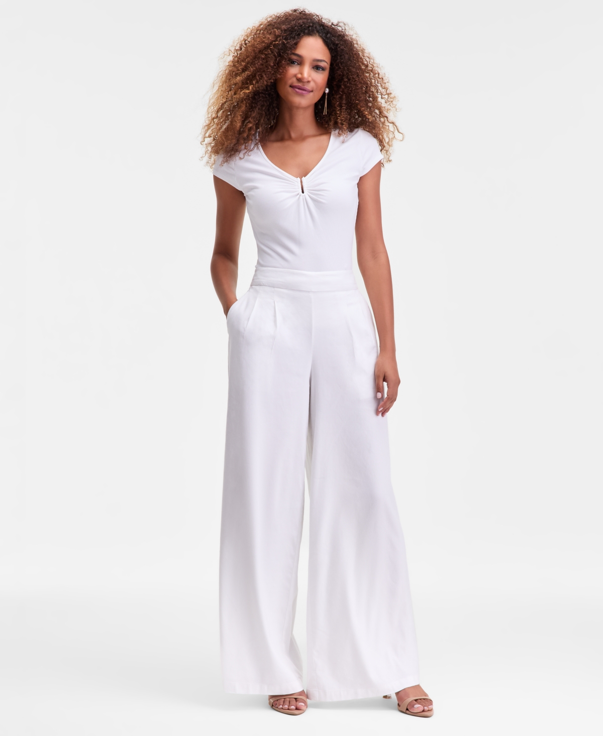 I.n.c. International Concepts Women's High-Rise Pleated Pull-On Wide-Leg Pants, Macy's Exclusive