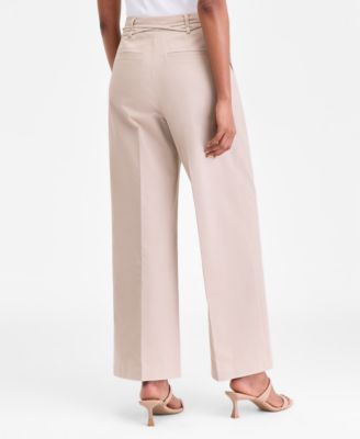 Women's Cotton Blend High-Rise Wide-Leg Pants, Macy's Exclusive
