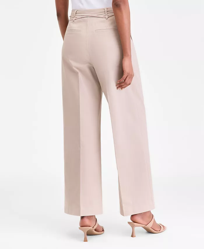 Women's Cotton Blend High-Rise Wide-Leg Pants - thumbnail 2