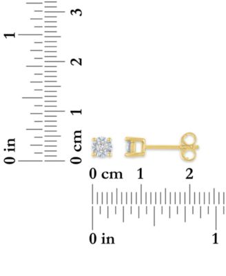 3-Pc. Diamond Earrings Set (1/5 ct. t.w.) in 14k Yellow Gold Over Sterling Silver