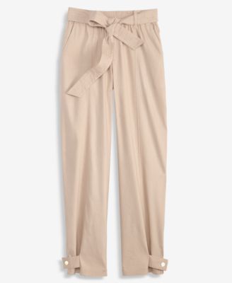 Women's High-Rise Belted Tapered Pants, Macy's Exclusive