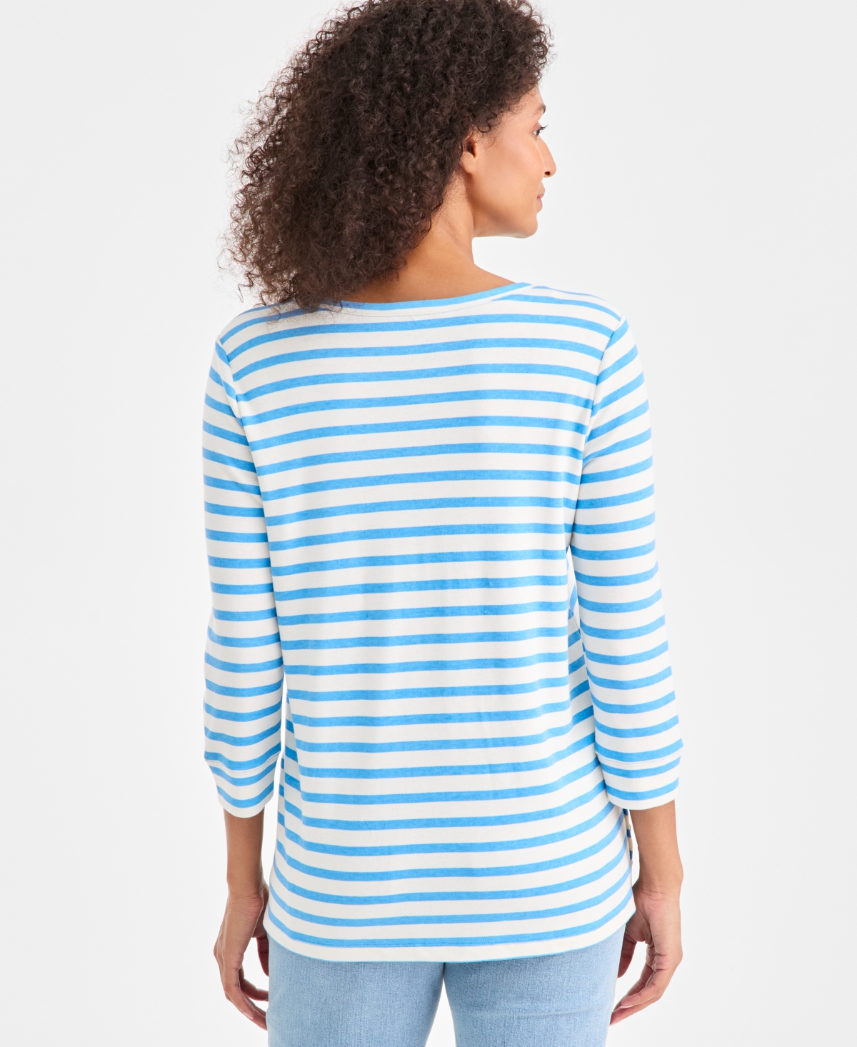 Style & Co Women's Striped Button-Trim Tunic Top, Macy's Exclusive