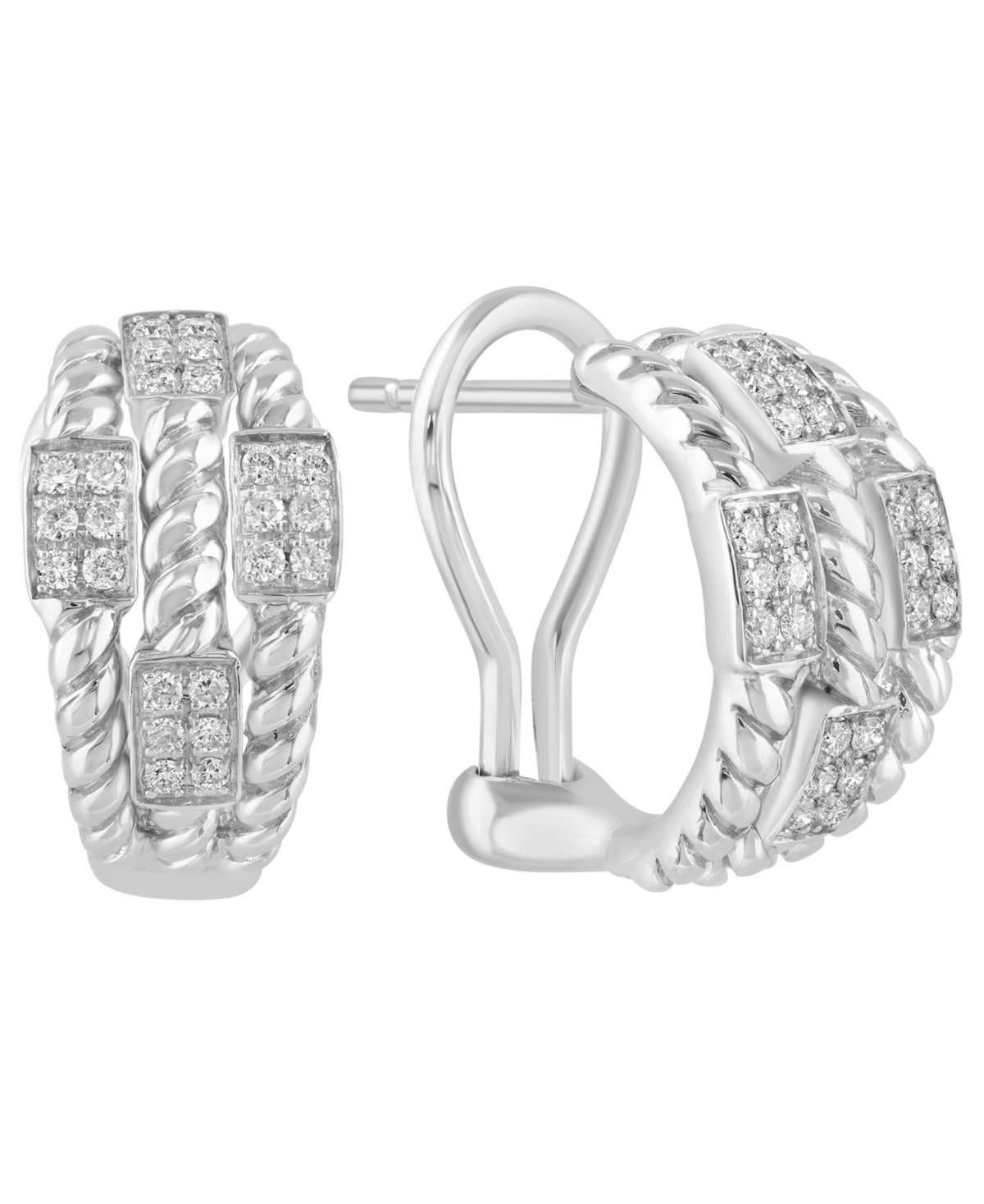Effy Collection Diamond Drop Earrings (1/3 Ct. T.w.) In Sterling Silver