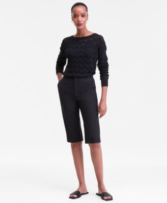 Women's Cotton-Blend Capri Pants