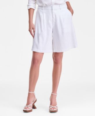 Women's High-Rise Pleated Bermuda Shorts, Macy's Exclusive