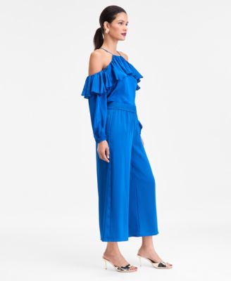 Women's High-Rise Cropped Satin Pants, Macy's Exclusive