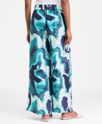 Women's Printed Pull-On Wide-Leg Pants, Macy's Exclusive