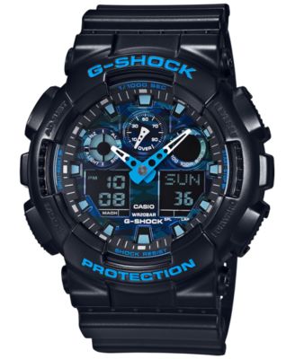 black and blue g shock watch