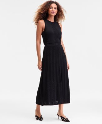 Women's Pointelle Sweater Midi Skirt, Macy's Exclusive