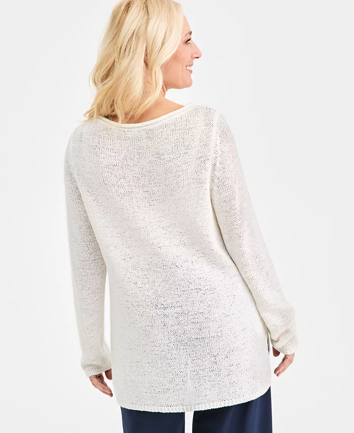 Women's Tape Yarn Roll Neck Sweater - thumbnail 4