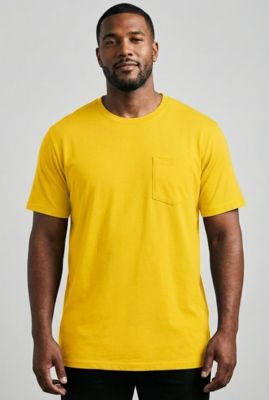 Big & Tall Shrink-Less Lightweight Longer-Length Crewneck Pocket T-Shirt