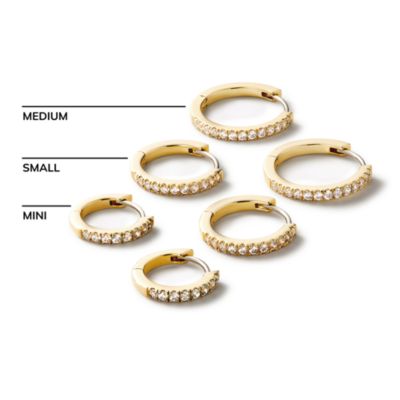 Huggie Hoop Earrings - Pave Huggie Hoops