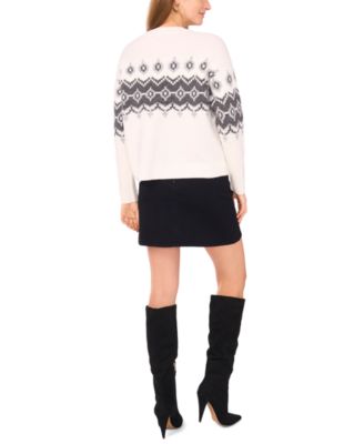 Women's Crewneck Fair Isle Long-Sleeve Sweater