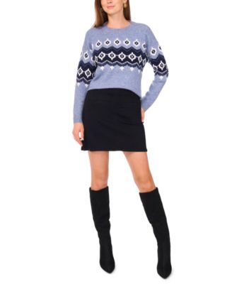 Women's Crewneck Fair Isle Long-Sleeve Sweater
