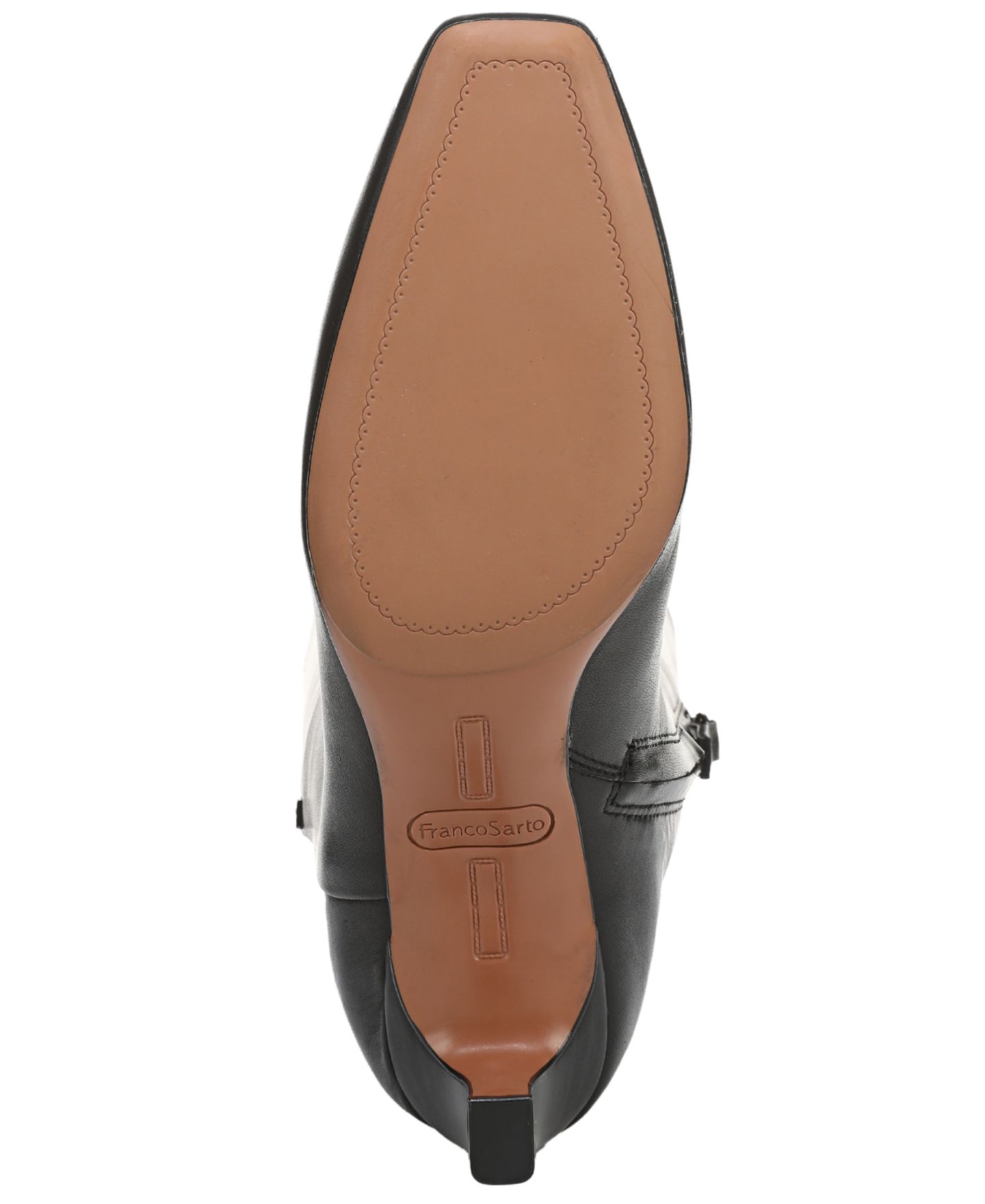 Женские ботинки Franco Sarto Timmy Square Toe Zip Tall Boots, Regular & Wide Calf, цвет: Чёрный кожаный — фото 5
