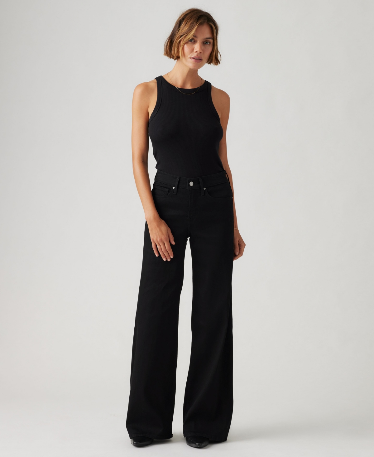 Levi's Plus Size 318 Shaping Wide Leg Jeans In Black