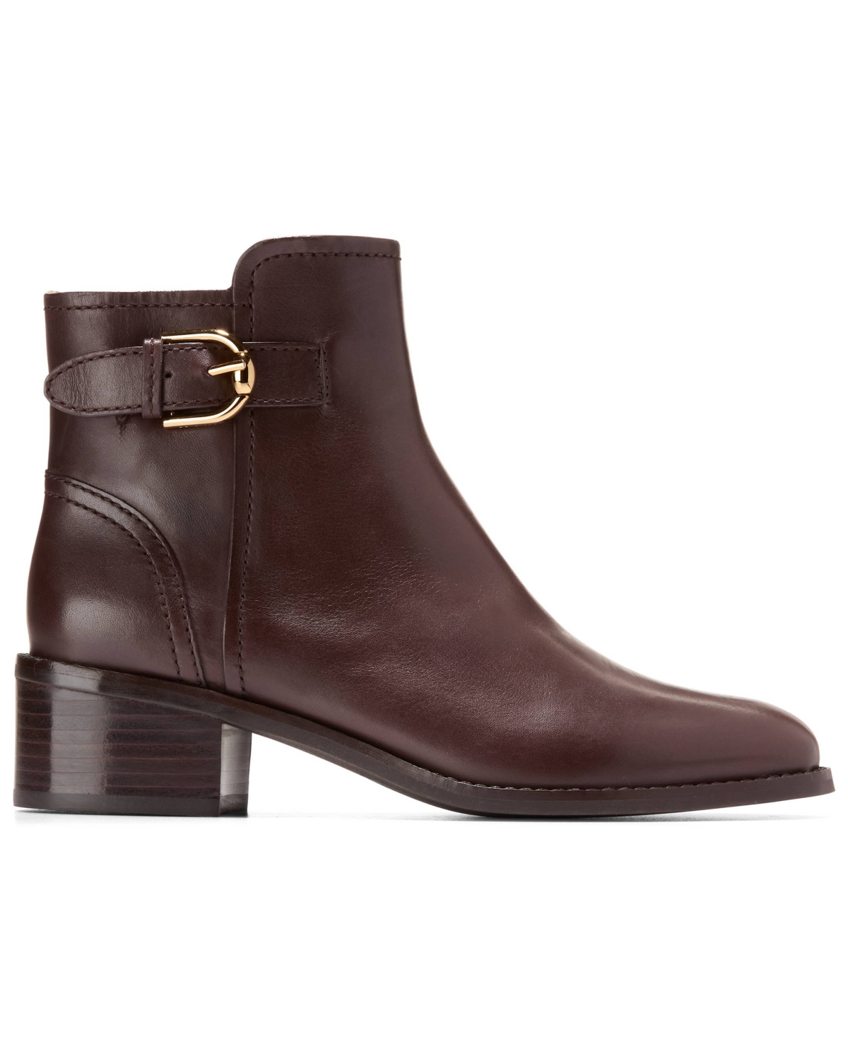 Cole Haan Hanover Buckle Leather Bootie In Brown