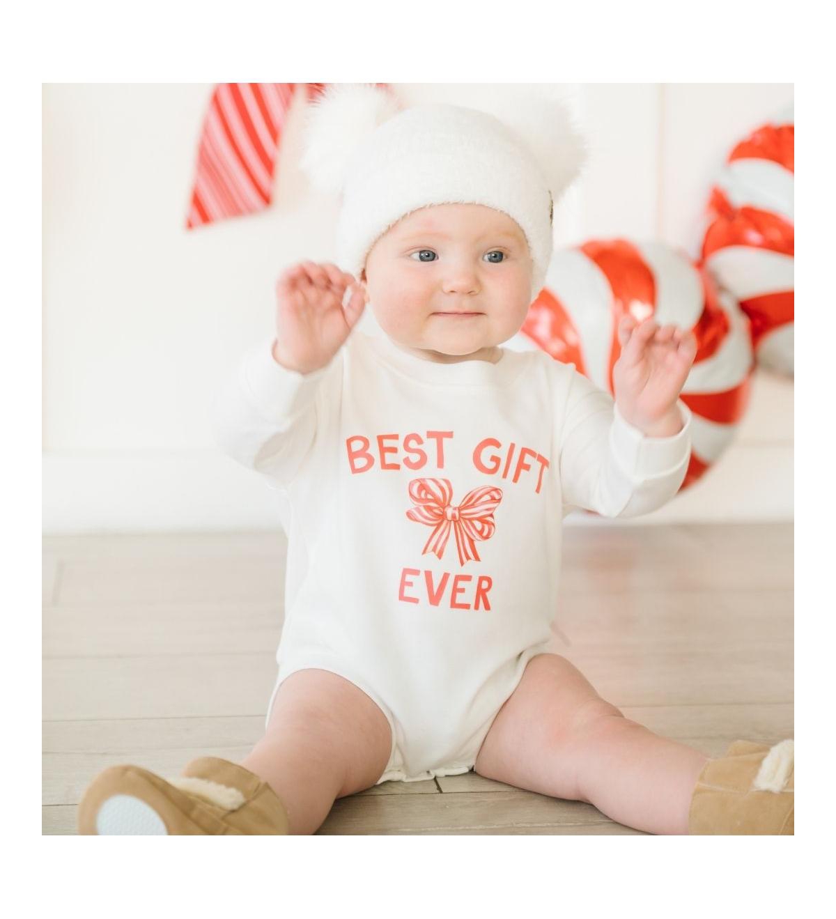 Sweet Wink Baby Girls Best Gift Ever Christmas Long Sleeve Romper