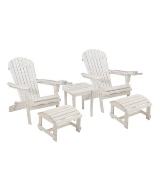 Foldable Adirondack Chair With Cup Holder Conversation Set