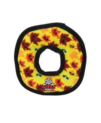 Holiday Medium Ring Leaves 2 Pack, Durable Plush Squeaky Dog Toy