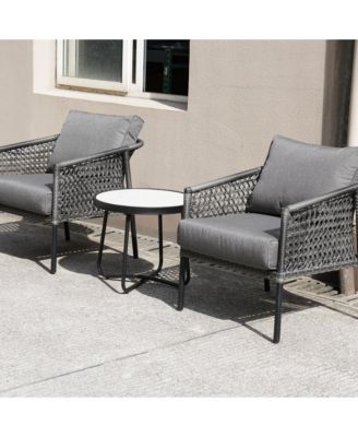 3 Pieces All-Steel Wicker Chat Set