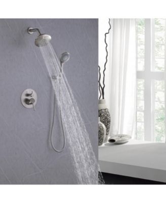 Single-Handle 2-Spray Round High Pressure with Valve Shower Faucet