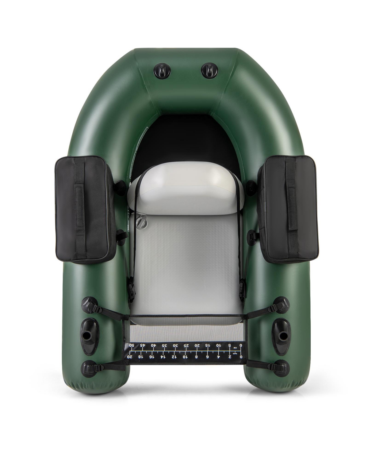 Inflatable Fishing Float Tube with Angling Base, Fish Ruler, and Comfortable Design