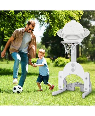 3-in-1 Adjustable Kids Basketball Hoop Set with Balls for Indoor Outdoor Play