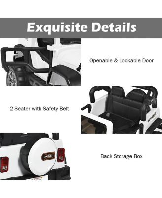 12V Two-Seater Ride On Truck Car with Remote Control and Storage Room