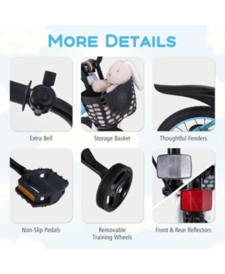 16 Inch Kids Bike with Adjustable Handlebar and Saddle for Ages 4–8, Blue