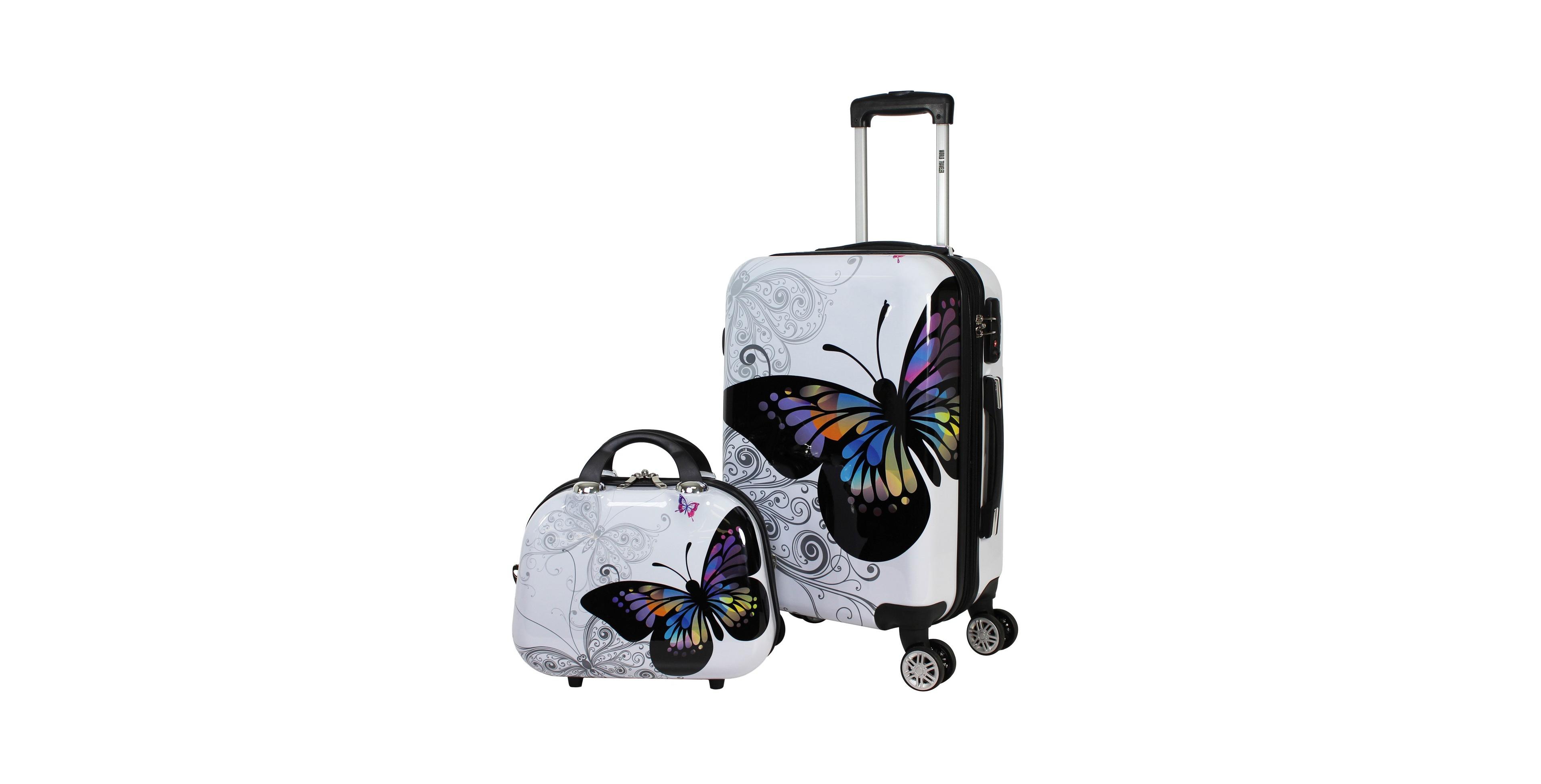 Butterfly 2-piece Hardside Carry-on Spinner Luggage Set