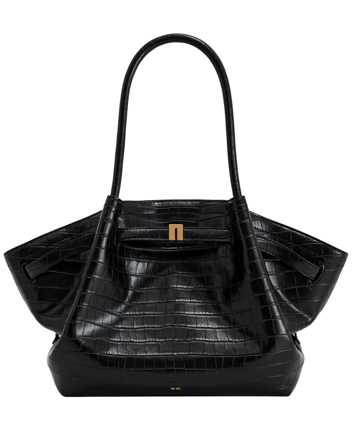 Jw Pei Hana Medium Suede Tote Bag In Black