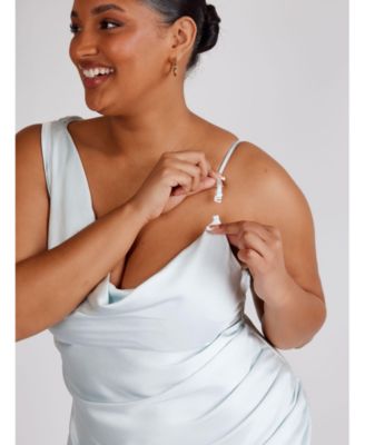 Cowl Front Asymmetric Bridesmaid Dress