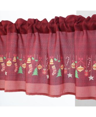 3 Piece Christmas Kitchen Curtains Holiday Window Valance and Tiers, Snowman & Festive Design