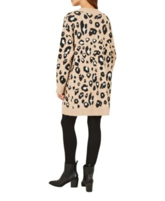 Women's Animal Intarsia Knit Long Cardigan