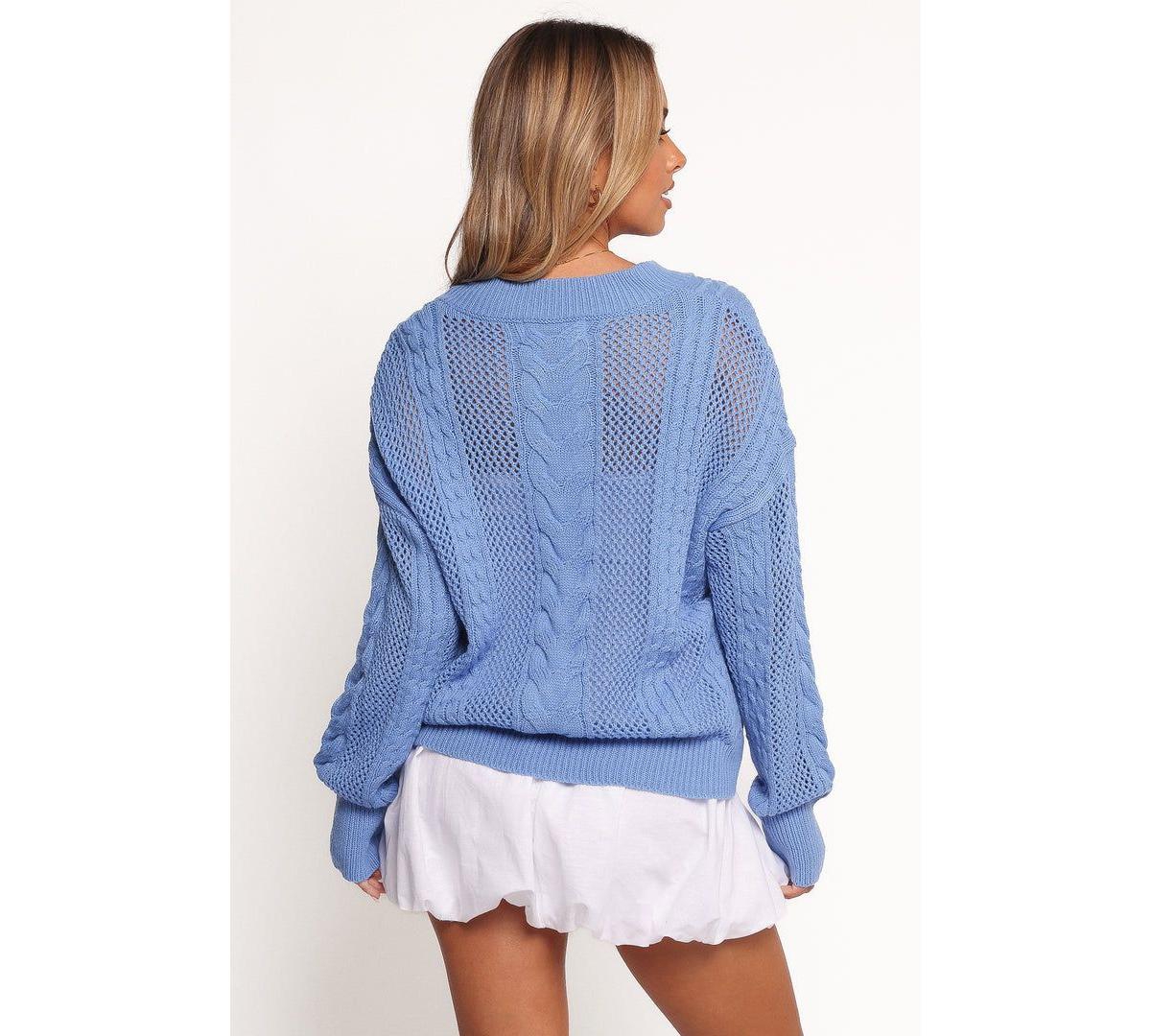 Petal and Pup Women's Janie Knit Sweater - Blue Xl