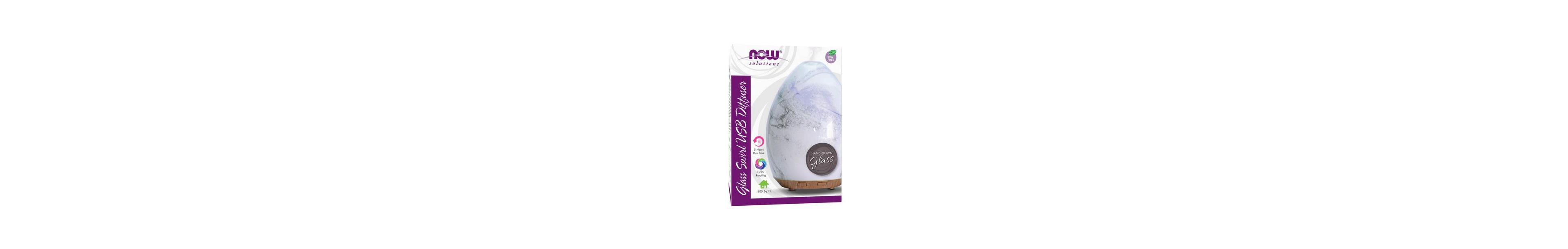 Now Foods Ultrasonic Glass Swirl Usb Oil Diffuser, 1 Each