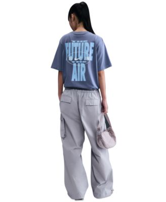 Women's Ribbed Collar Loose T-Shirt