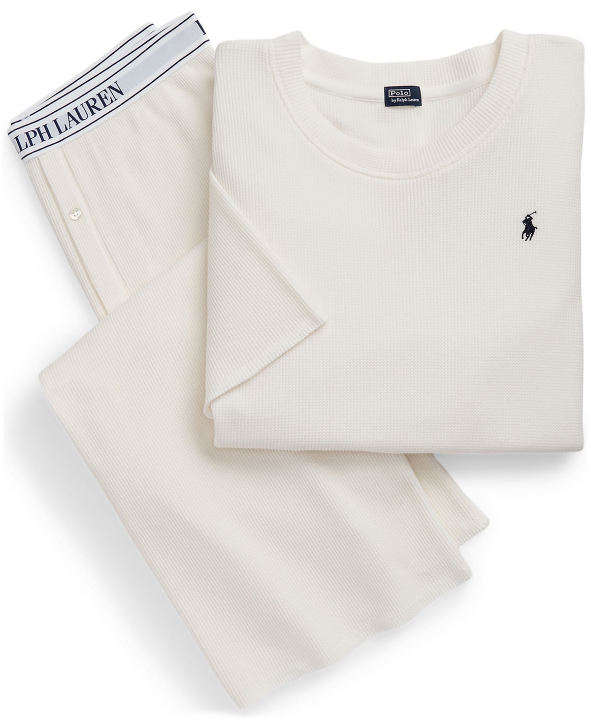 Polo Ralph Lauren Women's 2-Piece Waffle-Knit Top and Pants Pajama Set